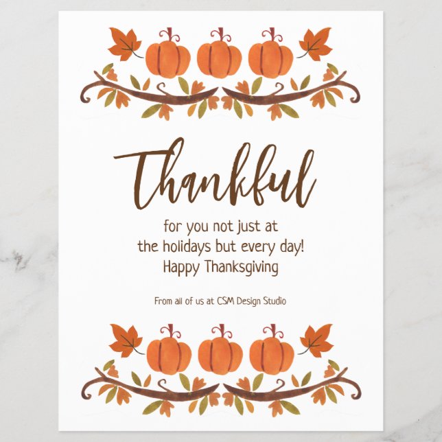 Flyer Agradecimiento del personalizado al cliente (Frente)