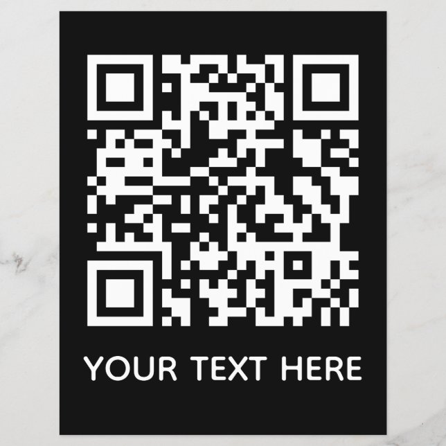 Flyer Agrega tu propio texto de código QR Enlace del men (Frente)