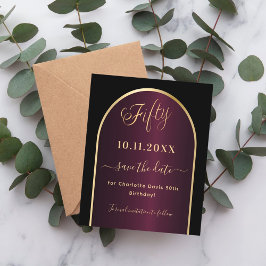 Flyer Ahorro de presupuesto para cumpleaños 50 negro bur