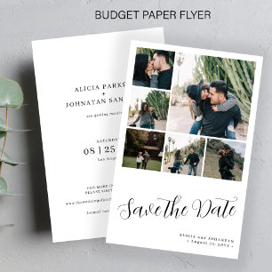 Flyer Ahorro de presupuesto para la boda con collage de