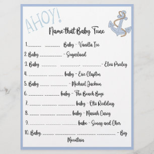 Flyer Ahoy Baby Shower Game