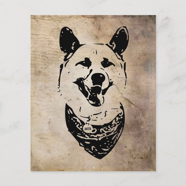 Flyer Akita personalizada | tarjeta de cumpleaños del pe (Frente)