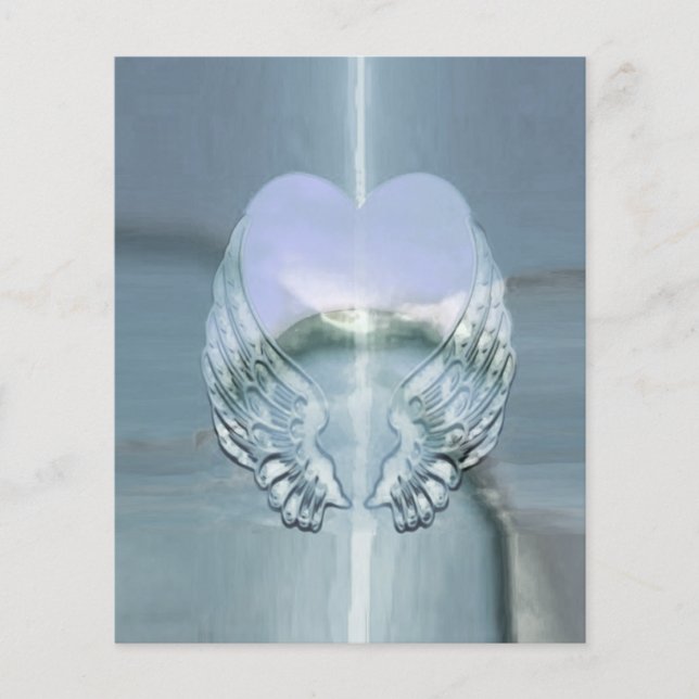 Flyer Alas de plata envueltas alrededor de un corazón (Frente)