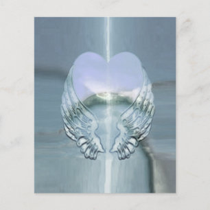 Flyer Alas de plata envueltas alrededor de un corazón