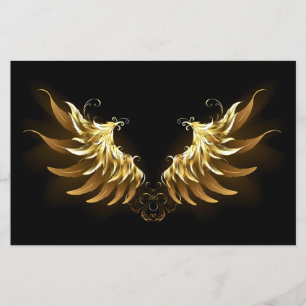 Flyer Alas del Ángel de Oro sobre fondo negro