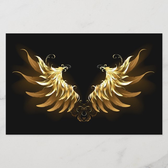 Flyer Alas del Ángel de Oro sobre fondo negro (Frente)
