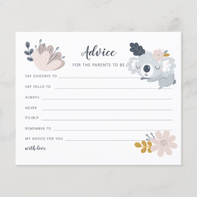 Flyer Alegría de flores de Koala para los padres (Frente)