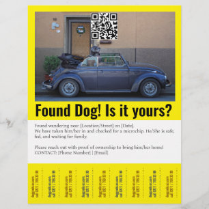 Flyer Alerta de Mascota Urgente Perro Encontrado Foto Pe