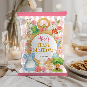 Flyer Alicia en el País de Onederland Cumpleaños Chip Ba