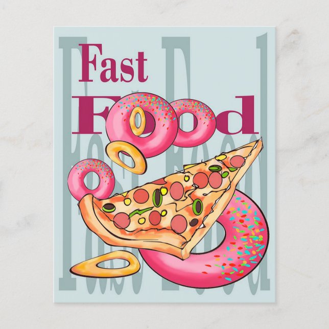 Flyer Alimentos rápidos | Donuts Burger Food  | Comercia (Frente)