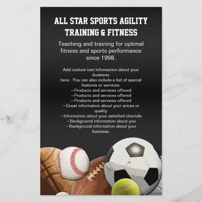 Flyer All Star Sports Balls con pared de ladrillo (Frente)