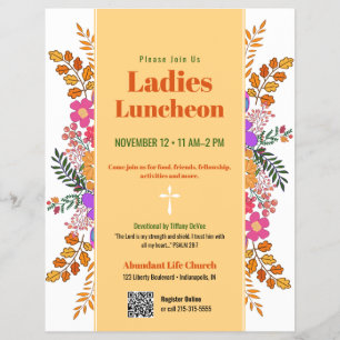 Flyer Almuerzo de Damas Floral de Otoño en la Iglesia