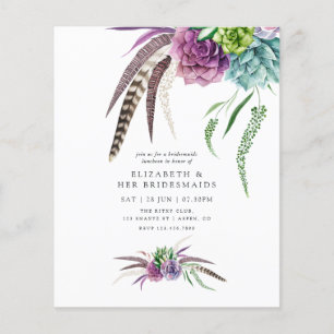 Flyer Almuerzo Místico Boho de Damas de Honor con Sucule
