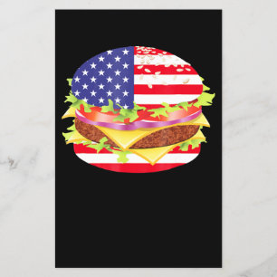 Flyer Amantes de barbacoa Hamburguesa Bandera Estadoun