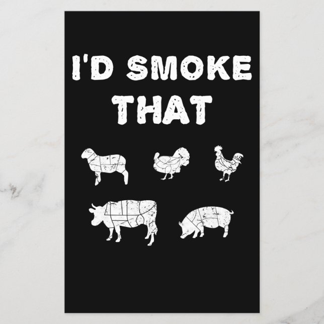 Flyer Amantes de la barbacoa| Humo ID que el Chef Smoker (Frente)
