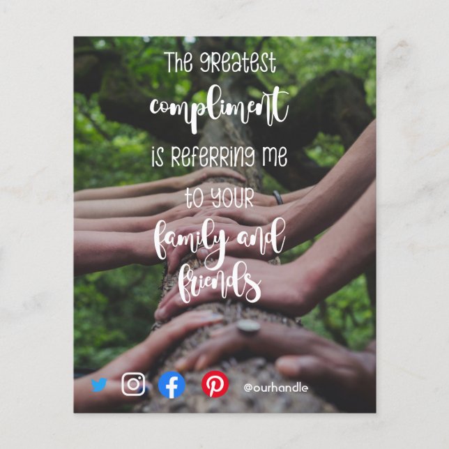 Flyer amigos de marketing inmobiliario de mailer de refe (Frente)