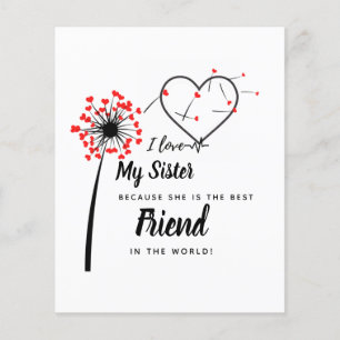 Flyer Amo a mi HERMANA - Regalo Personalizado Mejor Amig
