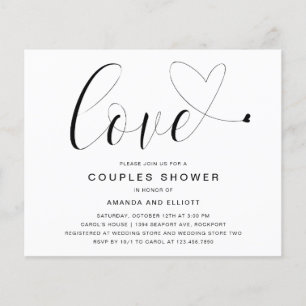 Flyer Amor Corazón Presupuestario Parejas Ducha Invitaci