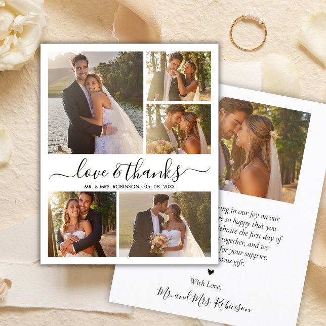 Flyer Amor y gracias Boda Collage de fotos Gracias (Subido por el creador)