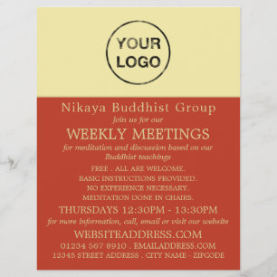 Flyer Añade tu propio logotipo, budismo, grupo budista