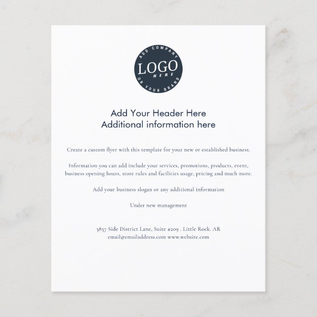 Flyer Añadir un logotipo profesional sencillo (Frente)