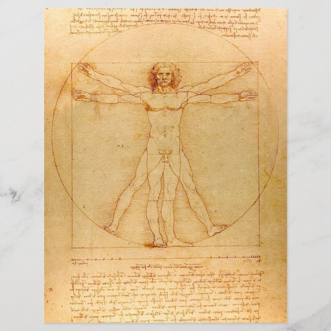 Flyer Anatomía humana, hombre vitruviano de Leonardo da  (Frente)