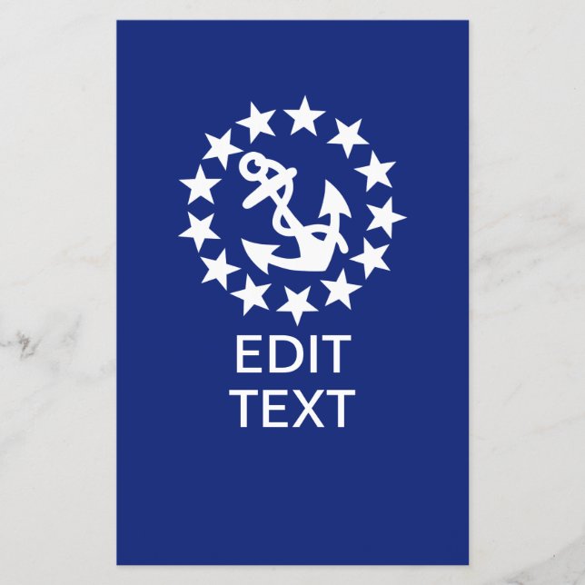 Flyer Ancla náutica estadounidense sobre el azul (Frente)