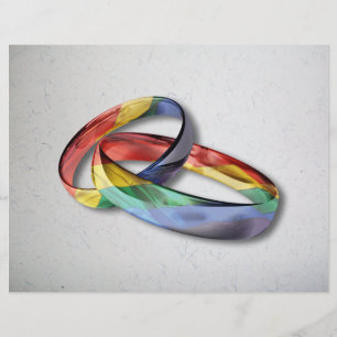 Flyer Anillos Bodas del arcoiris para la igualdad matrim