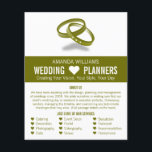 Flyer Anillos de Bodas vinculados, anuncio de Boda para<br><div class="desc">Anillos Bodas enlazados,  Volante publicitario del planificador de eventos Boda por la Tienda de tarjetas de visita.</div>