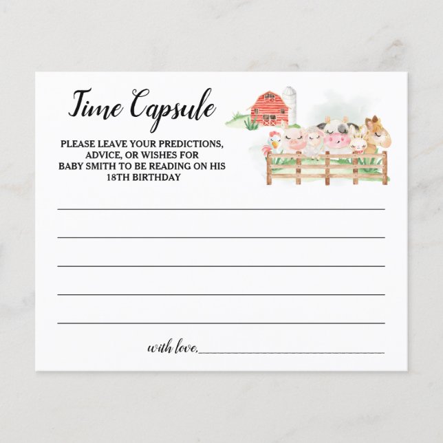 Flyer Animales de granja Consejos de la cápsula de tiemp (Frente)