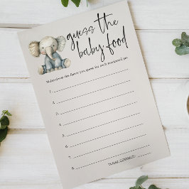 Flyer Animales de la época Baby Shower Adivinan Juego de