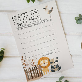 Flyer Animales zoológicos Baby Shower adivina juego de a