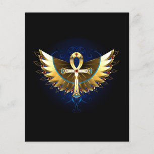 Flyer Ankh de oro con alas