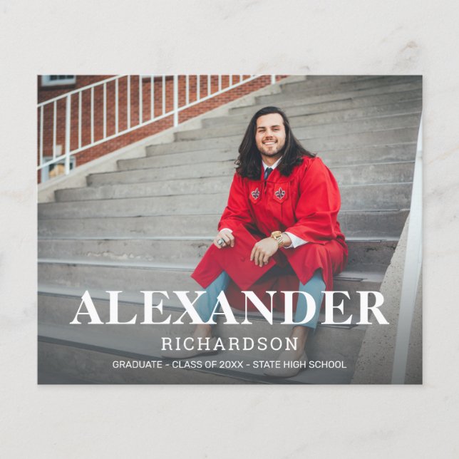 Flyer Anoun de posgraduación de fotos del nombre de la p (Frente)