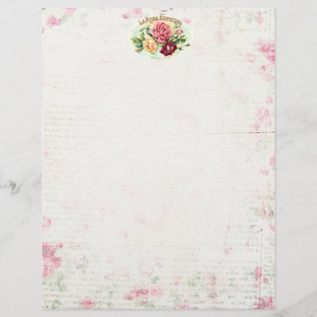 Flyer Antiguo Rosa Scrapbooking/Papel estacionario (Frente)