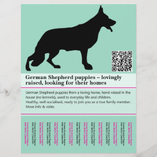 Flyer Anuncio de adopción de cachorro personalizado de P