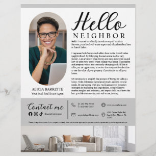 Flyer Anuncio de agente inmobiliario moderno de barrio