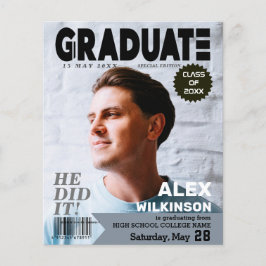 Flyer Anuncio de BUDGET Magazine Cover Style Guy Grad