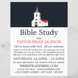 Flyer Anuncio de clase de la Biblia Cristiana