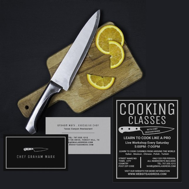 Flyer Anuncio de Cuchillo de Plata, Gourmet, clases de c (Subido por el creador)