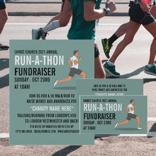 Flyer Anuncio de evento Runner, Charity Run-Walk-a-Thon