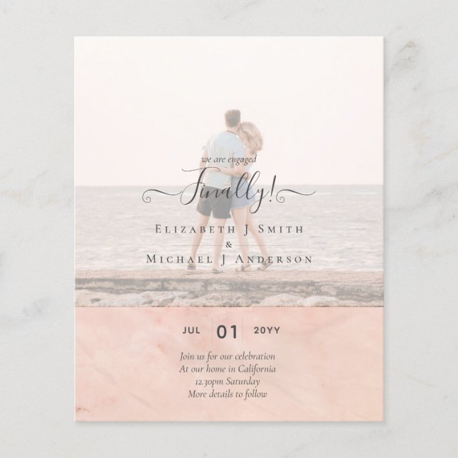 Flyer Anuncio de Fiesta de COMPROMISO con Superposición  (Frente)