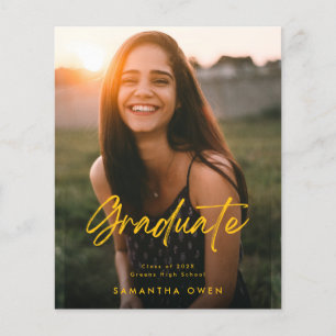 Flyer Anuncio de graduación con foto de Pincel Amarillo