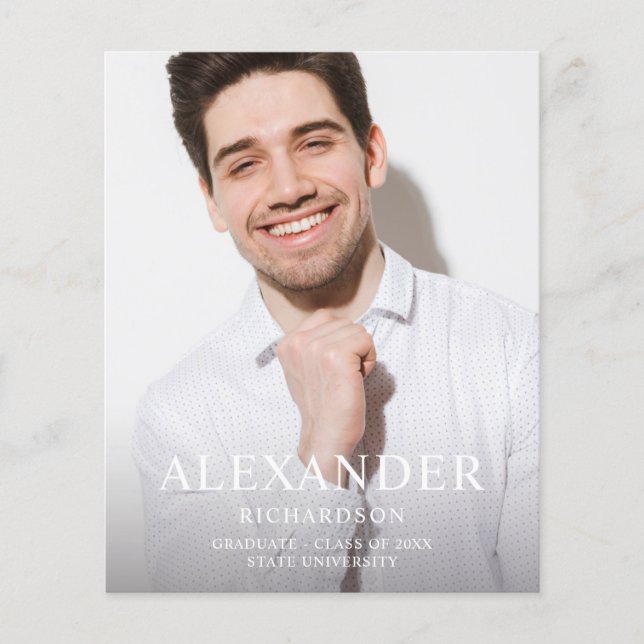 Flyer Anuncio de graduación de foto de nombre de gran si (Frente)