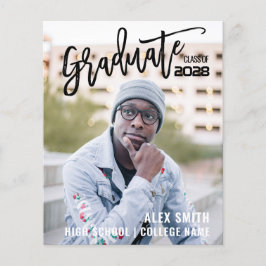 Flyer Anuncio de graduación de fotos completas con guión