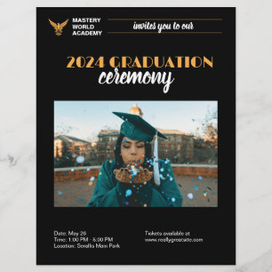 Flyer Anuncio de graduación de último año, Invitación de