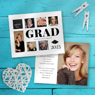 Flyer Anuncio de graduado con collage de fotos
