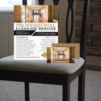 Flyer Anuncio de Hallway Floor, Servicio de Limpieza