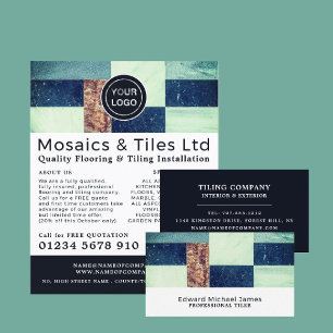 Flyer Anuncio de instalación de mosaicos, suelos y mosai