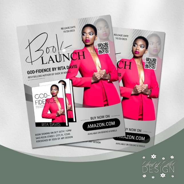 Flyer Anuncio de lanzamiento de libro profesional en neg (Subido por el creador)